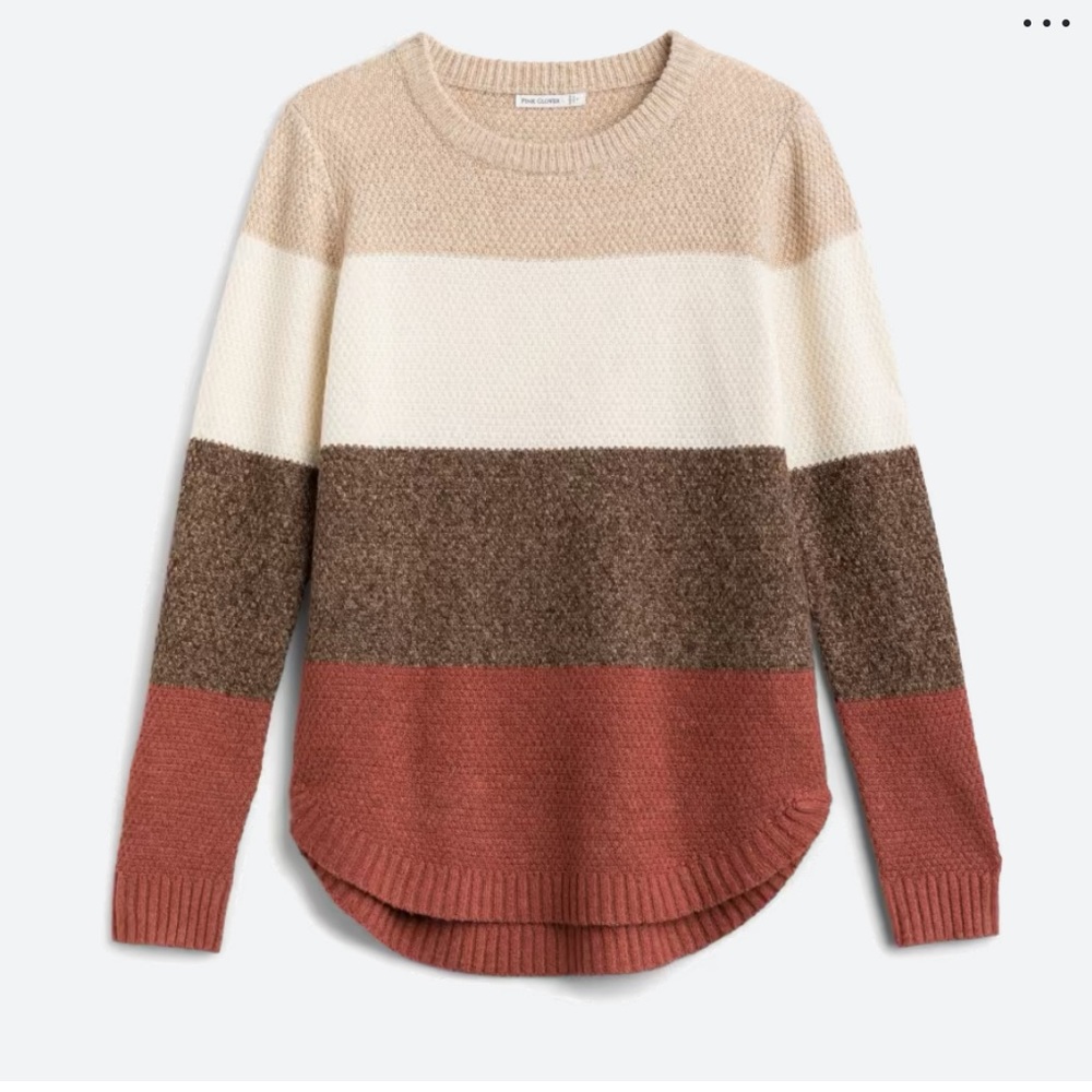 Color block textured sweater